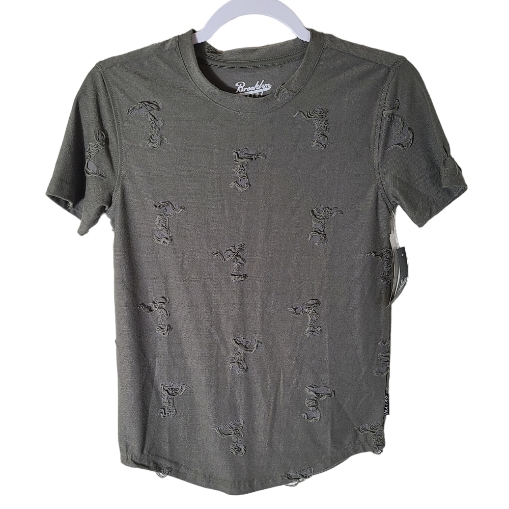 Brooklyn Cloth Ian short sleeve space dye‎ tee shirt distressed NEW size Small